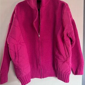 strut & bolt pink sweater jacket